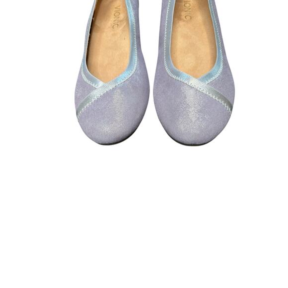 Vionic Purple Shimmery Office Work Career Caroll Almond Toe Ballet Flats Size 7 - Picture 2 of 8